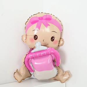 Ballon 3D en aluminium pour bébé fille avec biberon pour décoration d'anniversaire