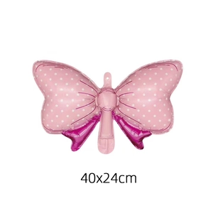 Pink polka dot butterfly foil balloon 40x24cm for girls birthday party decoration