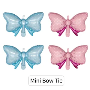 Mini Bowknot Polka Dot Aluminum Foil Balloon Cartoon Bow Tie Mylar Balloon For Kids Birthday Princess Party Decoration