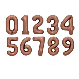 Grand Géant Métallique Chocolat Nombre Ballon en Aluminium Chocolat Café Couleur Mylar Ballon pour Anniversaire Fête Célébration Décoration