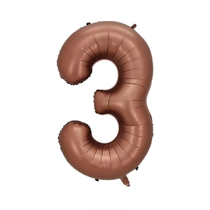 Ballon en aluminium chiffre 3 marron chocolat 40 pouces pour décor de fête