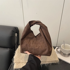 Mode Leopard Muster Wildlederimitat Tote Bag Für Damen Große Kapazität Knotengriff Handtasche Lässige Alltag Schultertasche