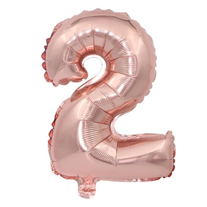 32-inch rose gold number 2 aluminum foil balloon for birthday party and event decoration