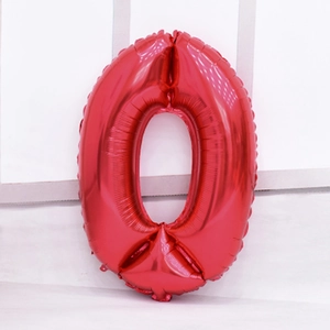 Ballon chiffre 0 rouge brillant en aluminium pour fête d'anniversaire et décoration festive