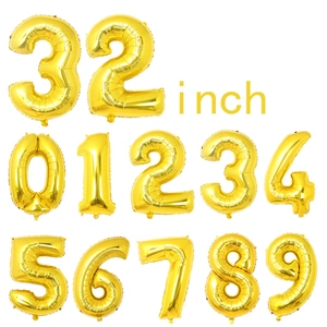 Large Number Foil Balloons Metallic Gold Silver Mylar Balloon For Birthday Wedding Anniversary Celebration Party Decorations