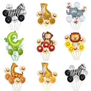 Cartoon Safari Tier Folien Latex Ballon Set Kinder Geburtstag Party Dekoration Zebra Löwe Elefant Giraffe Thema Party Zubehör