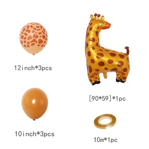 Details zum Giraffen-Ballon-Set mit Leoparden-Latexballons und großen Folientieren