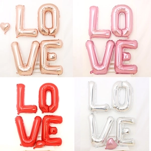 LOVE Alphabet Foil Balloons Set 32 Metallic Romantic Wedding Proposal Valentine Day Party Decoration Prop Heart Kit