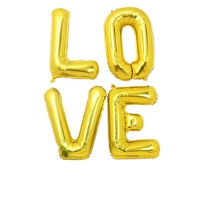 32-inch gold LOVE foil balloons set for romantic wedding and Valentine party decor