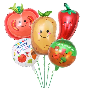 Lot de 5 ballons en aluminium légumes de dessin animé avec pomme de terre pour anniversaire