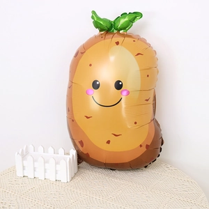 Ballon en aluminium en forme de pomme de terre avec un visage mignon pour fête d'enfant