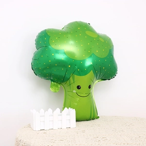 Ballon en aluminium de brocoli pour décoration de fête à thème de légumes d'enfants