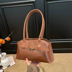 Sac Sous le Bras en Cuir PU Vintage Français pour Femmes Sac à Épaule Minimaliste avec Boucle Fourre-Tout Travail
