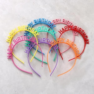 Happy Birthday Plastic Headband Colorful Party Decoration Hair Hoop For Kids Adults Birthday Celebration Hair Accessory Gift