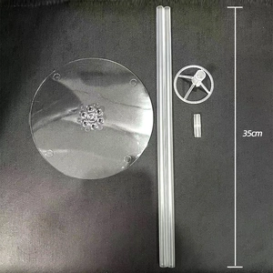 Detailed components of a 35cm transparent plastic balloon stand kit for table decor