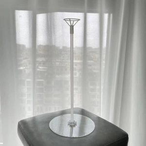 Clear plastic balloon stand with round base and support rod for party table decoration
