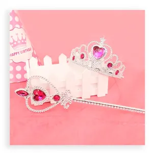 Prinzessin Krone Zauberstab Für Mädchen Geburtstag Party Cosplay Herz Schneeflocke Strass Kunststoff Diadem Fee Stab Spielzeug