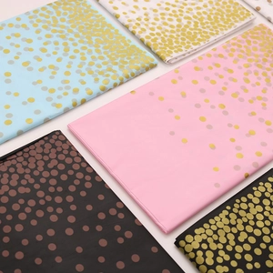 Thick rectangular disposable tablecloths with gold polka dots for birthday party decor