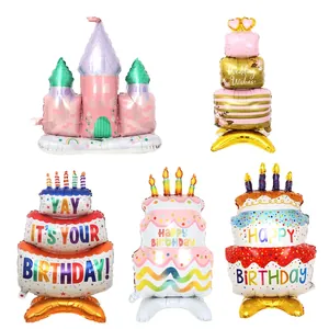 Standing Base Wedding Cake Aluminum Foil Balloons Dreamy Castle Styling Balloons Birthday Party Decorations Supplies