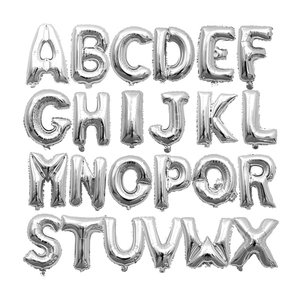 16 inch silver foil letter balloons A-Z set for birthday wedding party decorations