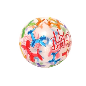 Ballon transparent Happy Birthday avec motifs de chiens colorés pour décoration