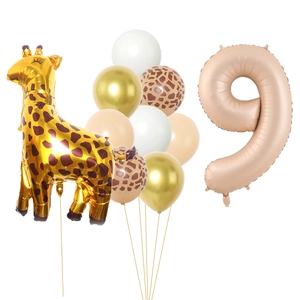 Set di palloncini a forma di giraffa e numero 9 da 40 pollici per compleanni