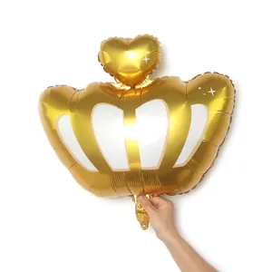 Large Gold Crown Foil Balloon Prince Princess Royal King Mylar Balloon For Birthday Party Celebration Wedding Decoration