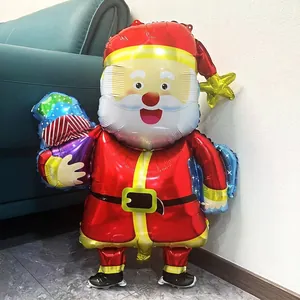 Large Santa Claus foil balloon for Christmas party decoration with metallic finish
