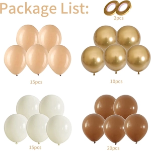 60pcs retro coffee brown and apricot latex balloon arch kit for birthday party decor