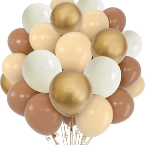Coffee Brown Apricot Cream Balloon Arch Metallic Gold Latex Balloons For Birthday Baby Shower Wedding Party Decorations