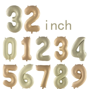 Cream Caramel Number Balloons Aluminum Foil Mylar Numbered Balloon For Birthday Party Anniversary Decoration Props