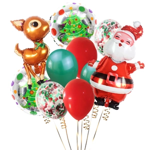 Christmas balloon set with Santa, reindeer and foil balloons for holiday party decor