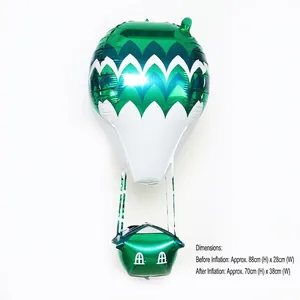Ballon gonflable 4D en forme de montgolfière verte pour décoration de fête d'enfant