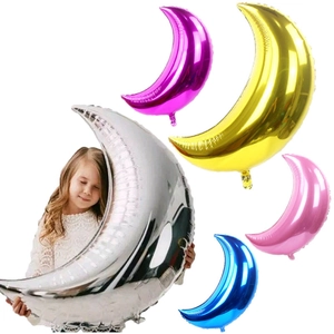 Giant Metallic Moon Aluminum Foil Balloon For Wedding Birthday Party Decoration Crescent Moon Shaped Helium Balloon