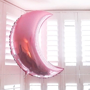 Vibrant pink moon shaped aluminum foil balloon for wedding party and event decoration