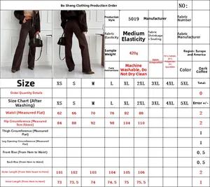 Guida alle taglie e specifiche materiali per jeans svasati slim fit marrone scuro