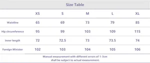 Guide des tailles détaillé pour jeans déchirés taille haute du XS au XL avec mesures précises