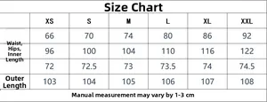 Guide des tailles détaillé pour jeans femme avec mesures de taille, hanches et longueur