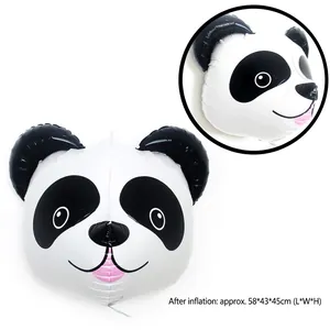 Détail du ballon panda 3D en aluminium gonflé 58x43x45cm pour décor d'anniversaire