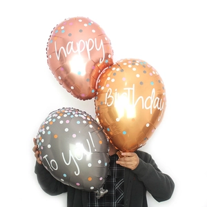 Set de ballons d'anniversaire or rose et or avec inscription et pois colorés festifs