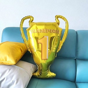Large Gold Trophy Aluminum Foil Balloon Champion 1 Victory Shape Mylar Balloon For Sports Party Awards Celebration Decor