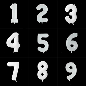 Matte white 32-40 inch number balloons 0-9 for birthday and anniversary party decor