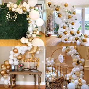 108pcs white and gold balloon arch kit with baby foil letters for party decoration