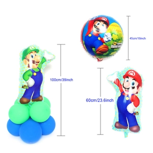 Dimensions détaillées des ballons Super Mario et Luigi pour décoration d'anniversaire