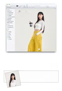 Affichage créatif UI de pantalon cargo large et haut court blanc à manches longues