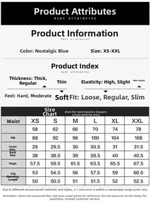 Detailed size chart for distressed denim shorts in retro blue with precise measurements