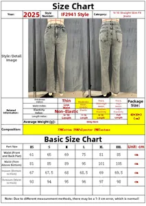 Tableau des tailles détaillé pour jean court slim avec mesures de taille et hanches