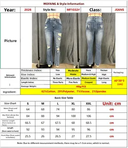 Detaillierte Größentabelle für blaue Skinny Jeans mit Bund- und Längenangaben