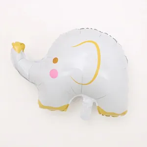 Cute white cartoon elephant foil balloon for children's birthday party decorations