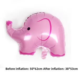 Pink elephant foil balloon with dimensions 50x62cm before inflation for party decor